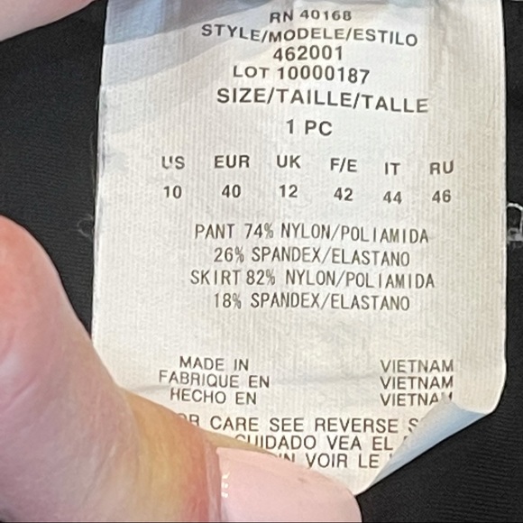 TRIMSHAPER Black Bikini Swim Skirt Bottom Size 10 - Picture 8 of 12